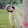 巴拉巴拉童裝女童羽絨服中長款冬裝保暖連帽外套甜美洋氣 橡皮粉61206-白鴨絨 120cm（充絨量111g） 曬單實(shí)拍圖