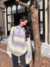 EPET漸變polo領(lǐng)慵懶風(fēng)毛衣女秋冬2025年新款設計感小眾針織衫寬松上衣 彩色 M 90-100斤 曬單實(shí)拍圖
