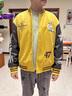 太平鳥男裝夾克保暖夾棉復(fù)古學(xué)院棒球服冬季美式夾克 明黃色 XL 曬單實(shí)拍圖