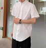 布克兄弟短袖襯衫夏季新款襯衣男士商務(wù)休閑扣領(lǐng)牛津紡 米白色 短袖 XS 90-120斤 曬單實(shí)拍圖