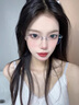 LOHO無框眼鏡女近視可配度數(shù)防藍光純欲超輕高級感無邊框眼睛鏡架 曬單實拍圖