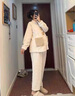 鉑吶苓月子服秋冬季加厚珊瑚絨孕婦產(chǎn)后哺乳睡衣套裝11 12月份家居服 月子服套裝-小熊盤(pán)扣 XL 曬單實(shí)拍圖