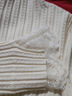 微光里法式白色針織衫拼接蕾絲內(nèi)搭女早春高級半高領(lǐng)毛衣打底衫單穿上衣 杏色均碼 適合80-120斤 曬單實拍圖