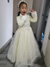 小咔衣濃兒童禮服公主裙花童婚紗小女孩主持人長(cháng)袖女童加絨鋼琴演出服秋冬 香檳色加絨加厚長(cháng)款 120 曬單實(shí)拍圖