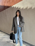 GARNUO灰色西裝外套女2025新款春秋韓系炸街小個(gè)子高級感寬松休閑小西服 灰色 M 【121-135斤】 曬單實(shí)拍圖