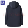 羅蒙（ROMON）棉服男中長(cháng)款冬季加絨厚棉衣外套中老年男士羽保暖絨服飾棉襖冬裝 875黑色加絨 2XL (建議體重130-145斤) 曬單實(shí)拍圖
