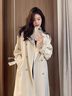 她芙（tafu）品牌女裝風(fēng)衣外套女中長(zhǎng)款2025年春秋新款氣質(zhì)收腰顯瘦小個(gè)子大衣 米白色 M 110-120斤 曬單實(shí)拍圖