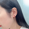廷亮 18K金鑲嵌鉆石0.6ct緬甸紅寶石耳釘/彩寶耳環(huán) 現貨 曬單實(shí)拍圖