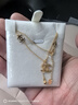 屹福新款足金999吊墜雙c時(shí)尚鏈墜5G工藝黃金蛇骨項(xiàng)鏈女款首飾套鏈 約4.8-4.9g 曬單實(shí)拍圖