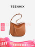 天美意（TEENMIX）女包牛皮馬鞍包復古腋下包通勤斜挎包大容量單肩包生日禮物送女友 曬單實(shí)拍圖