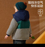 ASK JUNIOR男童棉服冬時(shí)尚拼接設計加厚保暖連帽小童棉衣外套休閑棉襖 130  曬單實(shí)拍圖