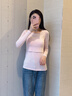 Mom Jane哺乳上衣t恤秋衣孕婦保暖內衣莫代爾喂奶內搭打底衫秋冬款帶胸墊 香蜜粉【柔滑莫代爾-帶胸墊】 M 曬單實(shí)拍圖