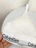 Calvin Klein內衣【明星同款摩登引力帶】女士ck無(wú)鋼圈軟支撐可拆墊三角杯文胸 100-月光白 S 曬單實(shí)拍圖
