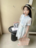 皮爾卡丹（pierre cardin）童禮服公主兒童禮服春夏裝2024春秋唐裝女童公主裙公主裙洋氣旗袍 藍(lán)色(短袖) 130cm 曬單實(shí)拍圖