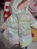 笛莎（DEESHA）童裝女童可愛(ài)炫彩羽絨服2025冬季新款小女孩甜美中長(zhǎng)款連帽羽絨服 奶白色 120 曬單實(shí)拍圖