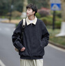 Shelley Jones美式工裝外套男士春秋季新款?yuàn)A克男裝百搭潮牌撞色翻領(lǐng)上衣服男生 藏青 XL [推薦120-140斤] 曬單實(shí)拍圖
