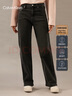 Calvin KleinJeans四季款女士潮流美式復古ck微彈洗水高腰闊腿牛仔褲J224475 1BY-牛仔深灰 26 曬單實拍圖
