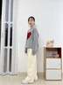 優(yōu)優(yōu)1點（Yoyo one）女童闊腿褲2025新款兒童白色牛仔褲休閑大童春秋直筒褲子 13143米白 170cm 曬單實拍圖