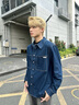 Calvin KleinJeans春秋男士ck經(jīng)典潮流復(fù)古方形貼袋純棉寬松牛仔襯衫J327310 1AP-牛仔深藍(lán) M 曬單實(shí)拍圖