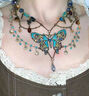霧添花甜酷風(fēng)蝴蝶仿珍珠流蘇雙層疊戴鎖骨鏈小眾性感辣妹腰鏈項鏈鏈兩用 綠色蝴蝶腰鏈 A29-306 曬單實(shí)拍圖
