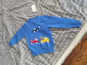 珍妮羊寶寶羊絨衫卡通汽車(chē)男童毛衣套頭兒童羊毛針織打底衫小男孩線(xiàn)衣冬 藍色 S637藍色皮卡車(chē) 110碼(建議身高100-110cm) 曬單實(shí)拍圖