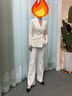 芭妃婭高級感西裝外套女職業(yè)主持人時(shí)尚氣質(zhì)商務(wù)OL名媛秋冬干練醫美咨詢(xún) 粉色西裝+喇叭褲 M 曬單實(shí)拍圖