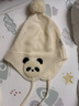 英氏（YEEHOO）【熊貓護耳帽】?jì)和弊用€(xiàn)護耳帽寶寶可愛(ài)針織帽保暖帽 曬單實(shí)拍圖