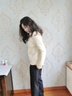 乖米豆一體絨毛衣女秋冬2025新款半高領(lǐng)長(cháng)袖打底針織衫加厚保暖內搭上衣 杏色 M 曬單實(shí)拍圖