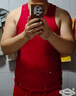 七匹狼（SEPTWOLVES）大紅背心男士純棉本命年套裝全棉無(wú)袖打底汗衫修身馬甲馬年送禮物 【100%純棉 鴻運大紅】背心1件 185(XXXL) 曬單實(shí)拍圖