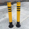 鳴固 鋼鐵警示柱 隔離樁路樁防撞柱馬路停車(chē)位反光擋車(chē)立柱 50cm黃黑活動(dòng)款帶鑰匙 曬單實(shí)拍圖