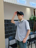 名創(chuàng)優(yōu)品（MINISO）冰絲T恤男夏季男生運(yùn)動(dòng)休閑寬松短袖2025新款涼感透氣速干衣服男t 淺藍(lán)(藍(lán)色笑臉胸標(biāo)) M 170(30天質(zhì)量問(wèn)題全額退) 曬單實(shí)拍圖