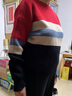 紅蜻蜓毛衣女冬季新款女裝打底衫女線衣條紋長袖女士針織衫女上衣 紅色長袖 均碼 【適合80-145斤】 曬單實(shí)拍圖