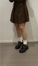 CAMILA KSENIA樂福鞋女夏季2025新款蝴蝶結厚底增高小皮鞋英倫風復古瑪麗珍鞋子 亮棕色 36 曬單實拍圖