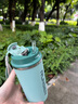 路飲者RUNSIER新款保溫杯316不銹鋼保冷隨行杯女士便攜自帶雙飲咖啡杯吸管水杯 C8S-薄荷綠 450ml 曬單實拍圖