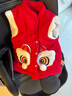 歡喜小熊寶寶冬季馬甲男寶加厚棉馬褂無(wú)袖上衣嬰兒冬款紅色喜慶新年服 曬單實(shí)拍圖