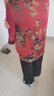 俞兆林（YUZHAOLIN）中老年媽媽夏裝套裝洋氣上衣60歲老人衣服女奶奶夏季七分袖雪紡衫 復古紅套裝  5XL (可穿150-165斤) 曬單實(shí)拍圖