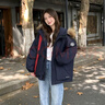amber heey短款羽絨服女冬季小個(gè)子2025白鴨絨工裝新款派克服高端毛領(lǐng)外套 藏青色 M 建議110-135斤 曬單實(shí)拍圖