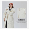 艾萊依羽絨服女中長款時尚可拆卸翻領(lǐng)鴨絨保暖冬外套 暖白色160 曬單實拍圖