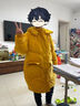 英氏（YEEHOO）男童羽絨服兒童保暖外套冬季中長款加厚過年服中大童裝冬裝新款 紅色 140 曬單實(shí)拍圖