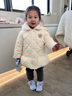 Teenie Weenie Kids小熊童裝24冬款女寶公主風(fēng)三防厚中長(cháng)羽絨服 象牙白 90 cm 曬單實(shí)拍圖