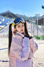 酷峰新款韓版滑雪服男女加厚保暖防水單雙板裝備分體滑雪衣褲情侶雪衣 粉紫心套裝  XS 曬單實(shí)拍圖
