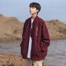 杜小閑美式機能工裝棒球服外套男春秋新款復(fù)古酒紅色拉鏈上衣飛行員夾克 W6110 酒紅色 XL [建議125-145斤] 曬單實拍圖