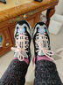 斯凱奇（Skechers）女鞋秋冬2025新款奶茶熊貓鞋撞色休閑鞋厚底增高老爹鞋運(yùn)動鞋女 BKGY-黑粉奶茶熊/甜夢初櫻 37.5 曬單實(shí)拍圖