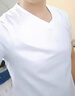 EJOT2025純色V領(lǐng)t恤男緊身尖領(lǐng)短袖體恤青年韓版簡(jiǎn)約雞心領(lǐng)白色上衣夏 白色-短袖V領(lǐng) XL 115-130斤 曬單實(shí)拍圖