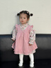 幼歌（YOUGE）【juju的花園】嬰幼兒春季品小花印花粉嫩碎花連衣裙套裝 粉色 罩衫 80 cm 曬單實(shí)拍圖