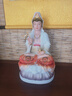 御京唐漢白玉觀(guān)音菩薩家用坐蓮觀(guān)音佛像彩繪大尊南海觀(guān)世音擺件居家供奉 16寸 曬單實(shí)拍圖