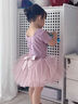 舞東方（E．Dance）兒童舞蹈服長(cháng)袖秋冬季芭蕾舞裙幼兒考級練功服女童中國跳舞裙服裝 香芋紫【短袖】 120  (高110-120cm 重33-38斤) 曬單實(shí)拍圖