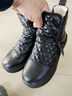 啄木鳥(niǎo)軟皮雪地靴女防水加厚絨冬季新款軟底大棉東北保暖防滑馬丁靴女黑 39 曬單實(shí)拍圖