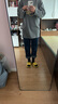 LOVER RUCCI鯊魚(yú)褲搭配的上衣純棉體恤女遮臀灰色打底衫長(zhǎng)款長(zhǎng)袖t恤女遮屁股 灰色-金邊帽磨毛款】 L 105-120斤 曬單實(shí)拍圖