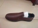 CLOHOO品牌斷碼處理特價(jià)男鞋真皮牛皮商務(wù)休閑皮鞋透氣一腳蹬爸爸豆豆鞋 8301暗棕四季款 42 (260mm) 曬單實(shí)拍圖